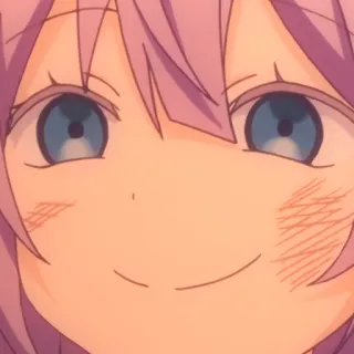 😊 Anime, Lucu, Manga, Rambut ungu, Mata biru, Senyum, Kartun telegram sticker
