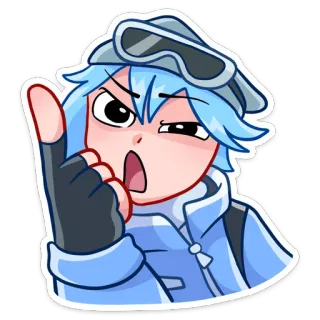 😠 Anime, Cartoon, Figur, Finger, Geste, Wütend, Zeigen telegram sticker