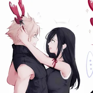 🥢 Cloud Strife Final Fantasy VII cloud, tifa, final fantasy, anime, video game telegram sticker
