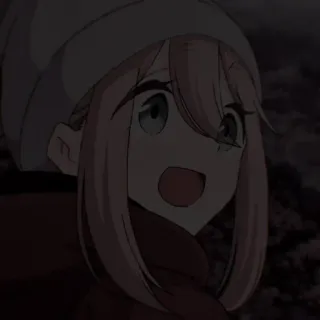 🐝 Nadeshiko Kagamihara Yuru Camp Anime, Yuru Camp, Nadeshiko Kagamihara, süß, kawaii, Anime-Mädchen, Winter telegram sticker