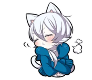 😩 gatto, anime, sticker, kawaii, carino telegram sticker