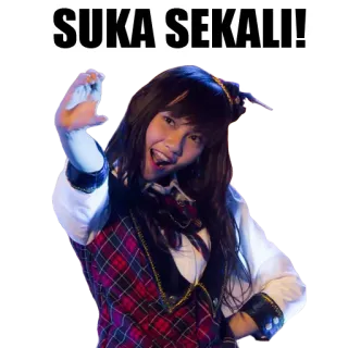 😄 SUKA SEKALI! gadis, senang, ekspresi, ceria, suka sekali whatsapp sticker