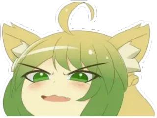 😼 Anime, Chica gato, Manga, Enojado, Presumido telegram sticker