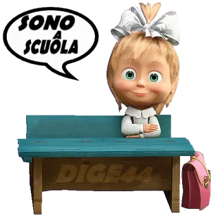 🧮 Masha Masha and the Bear SONO A SCUOLA Dibujos animados, Niña, Escuela, Masha y el Oso, Italiano, Estudiante, Educación telegram sticker