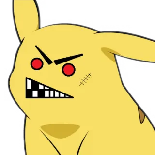 😈 Pikachu ปิกาจู, โปเกมอน, โกรธ, การ์ตูน, สัตว์ประหลาด telegram sticker