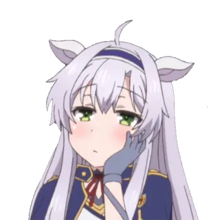 😑 Anime, Ragazza, Carino/a, Annoiato/a, Orecchie da gatto, Chibi whatsapp sticker