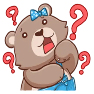 ❓ 熊, 问题, 可爱, 贴纸, 卡通 telegram sticker