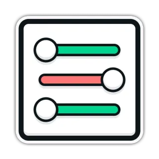 🛄 impostazioni, cursore, opzioni, controlli, preferenze, configurazione whatsapp sticker