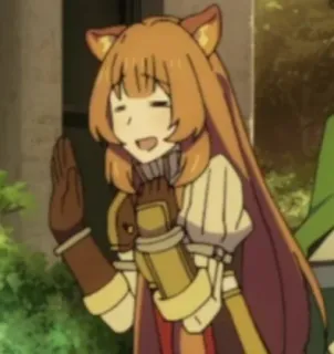 ✋ Raphtalia Rising of the Shield Hero anime, Rising of the Shield Hero, Raphtalia, tanuki, carino, felice, chibi telegram sticker