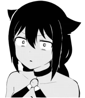 😨 anime, catgirl, collar, cartoon whatsapp sticker