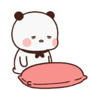 🍃 panda, cute, cartoon, pillow, sleepy telegram sticker