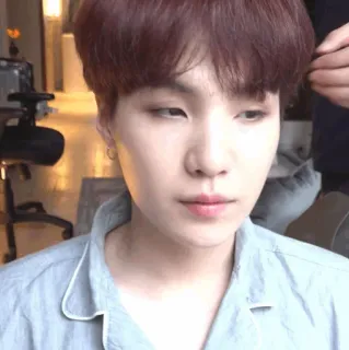 😐 Suga person, male, singer, kpop, hairstyle telegram sticker