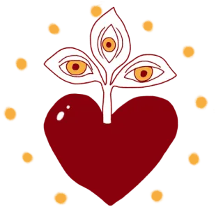 ❤️ hati, mata, daun, abstrak, gaib, simbolisme telegram sticker