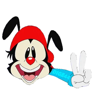 ✌️ DIGE44 dibujos animados, personaje, signo de la paz, sombrero rojo telegram sticker