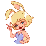 👋 Hase, Mädchen, blond, Cartoon, Figur, Frau, Ohren telegram sticker