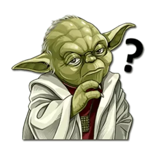 ❓ Yoda Star Wars yoda, star wars, pensando, pregunta, duda, inseguro whatsapp sticker