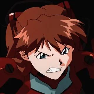 😡 Asuka Langley Soryu Neon Genesis Evangelion anime, evangelion, asuka, character, redhead, pilot telegram sticker