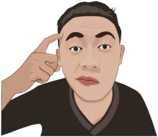 🤔 đầu, chỉ, meme, suy nghĩ telegram sticker