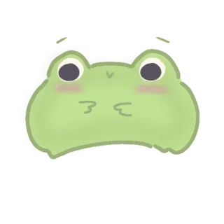 ☺️ rana, carino, animale, verde, kawaii telegram sticker
