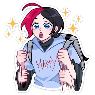 🤩 HAPPY 애니메이션, 고어, 공포, 고어, 행복, 피 telegram sticker