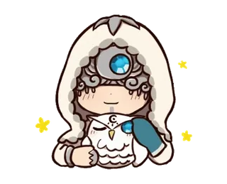 ⭐ anime stijl, schattig, uil, fantasie, kawaii, sticker telegram sticker