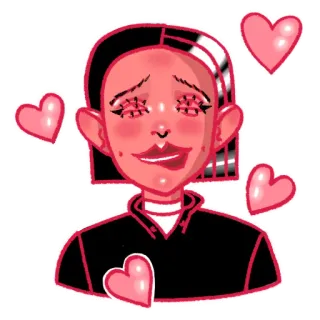 😍 pessoa, coração, amor, retrato, desenho animado, personagem telegram sticker