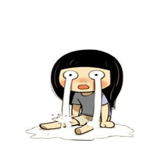 😭 weinen, traurig, Cartoon, Emotion, Tränen telegram sticker