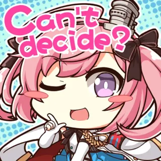 😉 Can't decide? Anime, Sticker, Cartoon, Chibi, Roze haar, Schattig telegram sticker