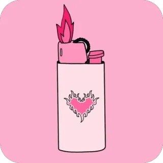 🔥 isqueiro, fogo, rosa, coração, chamas telegram sticker