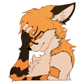 😒 Furry, Anthro, Rubah, Frustrasi, Khawatir, Binatang, Kartun telegram sticker