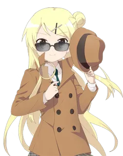 😏 Detektiv, Anime, Lupe, Hut, Mantel telegram sticker