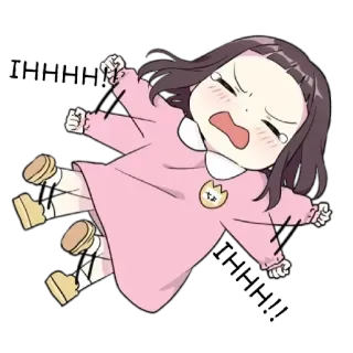 💗 IHHHHH!!! cartoon, crying, girl, upset, tantrum telegram sticker