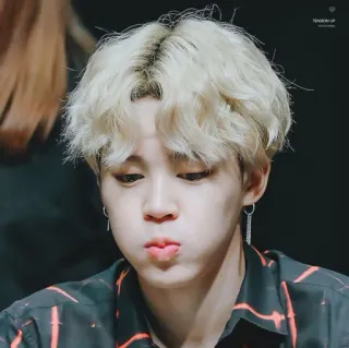 🌷 Jimin Jimin, BTS, K-pop, cantante, ídolo, pelo rubio whatsapp sticker