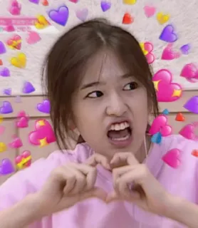 💜 coeur, amour, mignon, fille, esthétique, Kpop, expression, coeurs telegram sticker