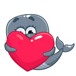 😍 whale, heart, love, cartoon, animal, cute telegram sticker