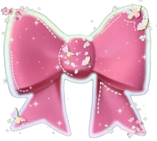 🎀 Nœud, Rose, Mignon, Papillon, Paillettes, Féminin, Déco whatsapp sticker