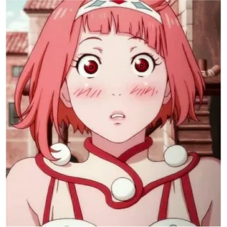 😳 Anime, Weiblich, Pinke Haare, Cartoon, Porträt whatsapp sticker