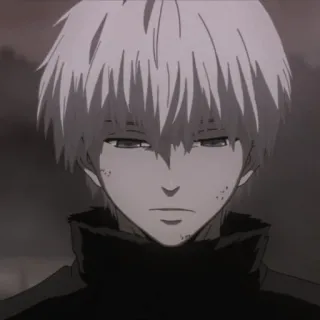 😔 Ken Kaneki Tokyo Ghoul Anime, Ghoul, Kaneki Ken, Weisse Haare, Manga, Dunkel, Ernst whatsapp sticker