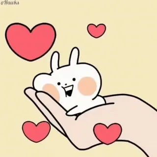 🥰 cartoon, rabbit, hearts, love, cute, kawaii, illustration whatsapp sticker