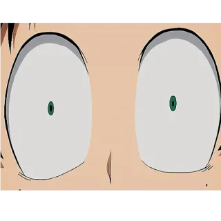 👀 Izuku Midoriya My Hero Academia anime, impactado, MHA, ojos, Deku telegram sticker