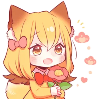 Девочка-лисичка @nyasticks telegram stickers