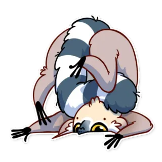 🙃 キツネザル, 動物, かわいい, ステッカー, イラスト, 哺乳類 telegram sticker