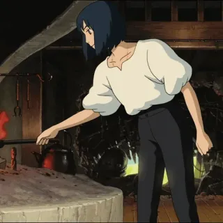 ⚜ Howl Howl's Moving Castle El castillo ambulante, Anime, Studio Ghibli, Cocina, Cocina telegram sticker
