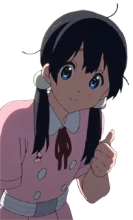 👍 Anime, Mädchen, Charakter, Animation, Niedlich, Daumen hoch whatsapp sticker