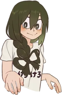 👀 けろけろ Anime, Cô gái, Tsuyu Asui, Học viện anh hùng, Fanart telegram sticker