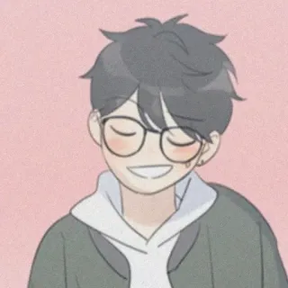 🧸 Style anime, Dessin animé, Personnage, Illustration, Lunettes, Mignon telegram sticker