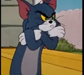 🍬 Tom Tom and Jerry Tom, Tom en Jerry, Cartoon, Boos, Armen over elkaar whatsapp sticker