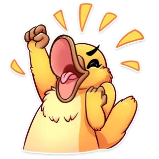 🎉 duck, cartoon, animal, celebration, funny, emotion, victory telegram sticker