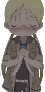 😳 Reg Made in Abyss Anime, Gafas, Lindo, Personaje de anime, Made in Abyss whatsapp sticker