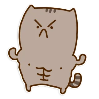 💪 кот, злой, мускулы, мультик, животное, наклейка telegram sticker